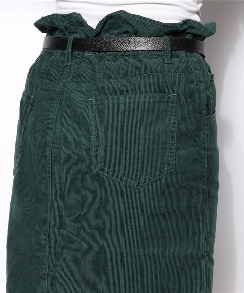 Chico（チコ）の「コーデュロイベルト付SK（スカート・レディース・キャメル/オフホワイト/グリーン・FREE）」の12枚目の写真