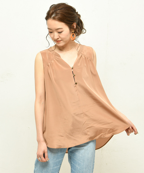 DouDou（ドゥドゥ）の「タンクブラウス（シャツ/ブラウス・レディース・アイボリー/グレー/ブラウン/ネイビー・FREE）」の19枚目の写真