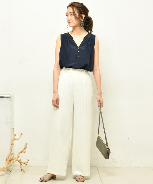 DouDou（ドゥドゥ）の「タンクブラウス（シャツ/ブラウス・レディース・アイボリー/グレー/ブラウン/ネイビー・FREE）」の11枚目の写真