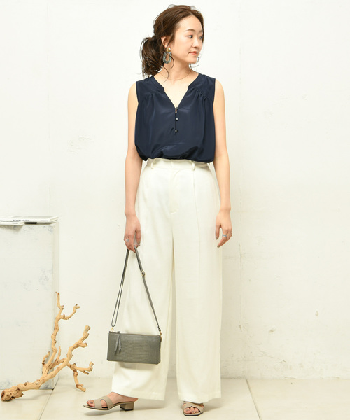 DouDou（ドゥドゥ）の「タンクブラウス（シャツ/ブラウス・レディース・アイボリー/グレー/ブラウン/ネイビー・FREE）」の7枚目の写真