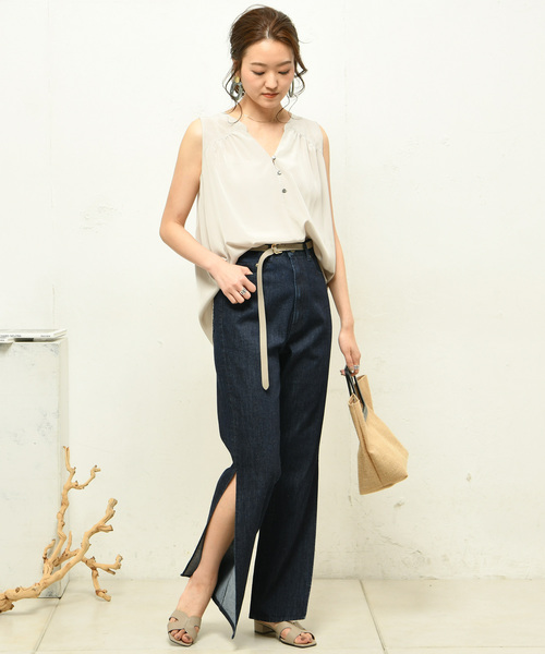 DouDou（ドゥドゥ）の「タンクブラウス（シャツ/ブラウス・レディース・アイボリー/グレー/ブラウン/ネイビー・FREE）」の21枚目の写真