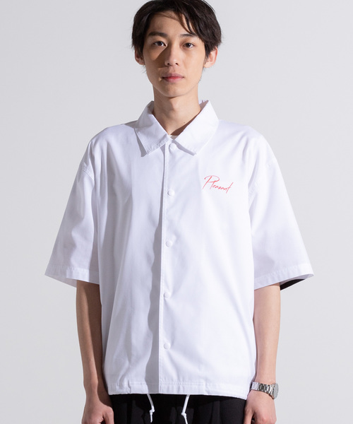 WEGO（ウィゴー）の「WEGO/グラフィック5分袖コーチジャケット（シャツ/ブラウス・メンズ・ホワイト/ブラック/カーキ/ブラック系その他/ベージュ・MEDIUM/LARGE）」の22枚目の写真
