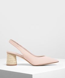 エスパドリーユシリンドリカルブロックヒール スリングバック / Espadrille Cylindrical Block Heel Slingbacks