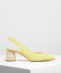 CHARLES & KEITH | エスパドリーユシリンドリカルブロックヒール スリングバック / Espadrille Cylindrical Block Heel Slingbacks(サンダル)