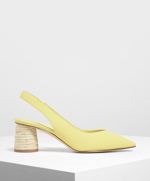 CHARLES & KEITH(チャールズ & キース)の「エスパドリーユシリンドリカルブロックヒール スリングバック / Espadrille Cylindrical Block Heel Slingbacks(サンダル・レディース・ブラック/ピンク/イエロー・22.5cm/23cm/23.5cm/24.5cm/25cm)」の3枚目の写真
