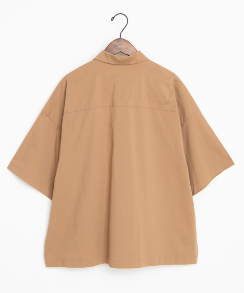 WEGO（ウィゴー）の「WEGO/クロップド5分袖ワークポプリンシャツ（シャツ/ブラウス・メンズ・ブラック/ベージュ/カーキ・MEDIUM/LARGE）」の10枚目の写真