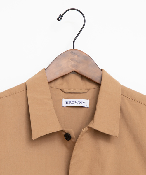 WEGO（ウィゴー）の「WEGO/クロップド5分袖ワークポプリンシャツ（シャツ/ブラウス・メンズ・ブラック/ベージュ/カーキ・MEDIUM/LARGE）」の9枚目の写真