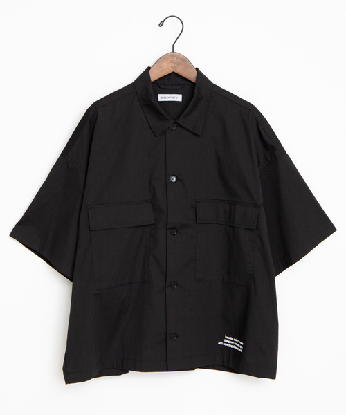 WEGO（ウィゴー）の「WEGO/クロップド5分袖ワークポプリンシャツ（シャツ/ブラウス・メンズ・ブラック/ベージュ/カーキ・MEDIUM/LARGE）」の14枚目の写真