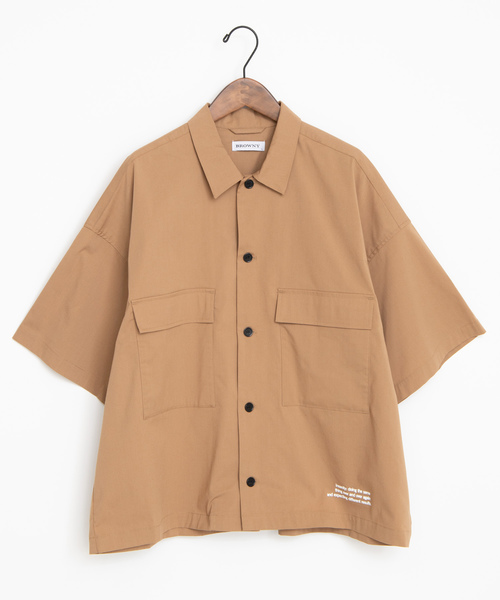 WEGO（ウィゴー）の「WEGO/クロップド5分袖ワークポプリンシャツ（シャツ/ブラウス・メンズ・ブラック/ベージュ/カーキ・MEDIUM/LARGE）」の17枚目の写真