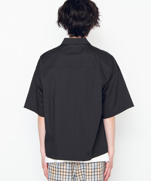 WEGO（ウィゴー）の「WEGO/クロップド5分袖ワークポプリンシャツ（シャツ/ブラウス・メンズ・ブラック/ベージュ/カーキ・MEDIUM/LARGE）」の16枚目の写真