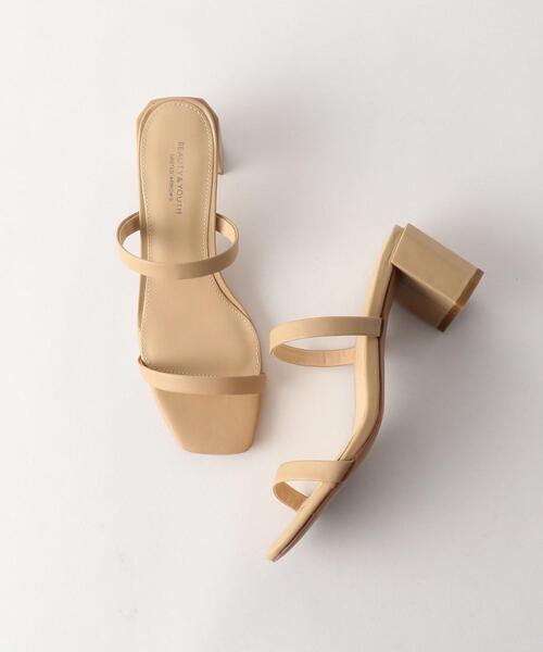 BEAUTY&YOUTH UNITED ARROWS（ビューティーアンドユースユナイテッドアローズ）の「BY スマート2ストラップヒールサンダル о（サンダル・レディース・その他1/ベージュ/ダークブラウン/ブラック/その他3/その他2・36h/36/35h/38/37h/37）」の4枚目の写真