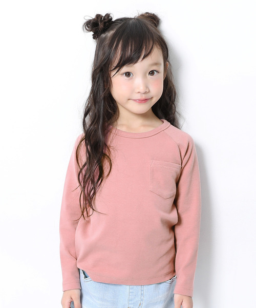 devirock(デビロック)の「厚手ポケット付長袖Tシャツ(Tシャツ/カットソー・キッズ・オフホワイト/ブラック/ヘザーチャコール/ネイビー/カーキ/ラベンダー/スモークピンク/モカ/ライトブラウン/キャメル/パープル系その他/ブルーグレー・80cm/90cm/100cm/110cm/120cm/130cm/140cm/150cm/160cm)」の12枚目の写真
