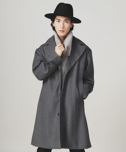 BENDER TOKYO(ベンダートウキョウ)の「【BENDER TOKYO】ビッグシルエット メルトンウール チェスターコート(チェスターコート)」|グレー