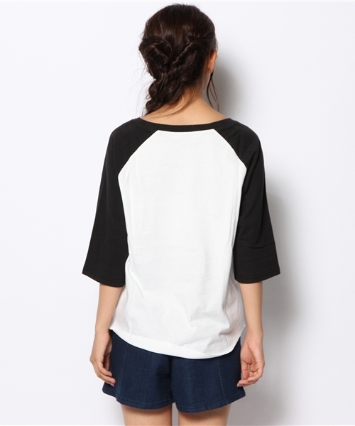 WEGO（ウィゴー）の「WEGO/ポケット付ラグランTシャツ（Tシャツ/カットソー・レディース・ブラック/ダークグリーン/ネイビー/ワイン・FREE）」の7枚目の写真