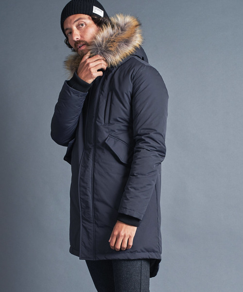 セール】NYLON FUR DOWN MODS COAT：ナイロン ファーダウン モッズ