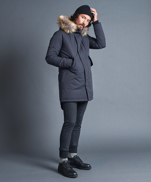 Magine（マージン）の「NYLON FUR DOWN MODS COAT：ナイロン ファーダウン モッズコート（ダウンジャケット/コート・メンズ・ブラック/ブラウン/カーキ/オリーブ・44/46/48）」の16枚目の写真