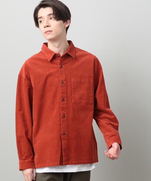 JUNRED（ジュンレッド）の「細コールリラックスシャツ（シャツ/ブラウス・メンズ・ベージュ/ネイビー/レンガ/ベージュ系その他・M/L/LL）」の4枚目の写真