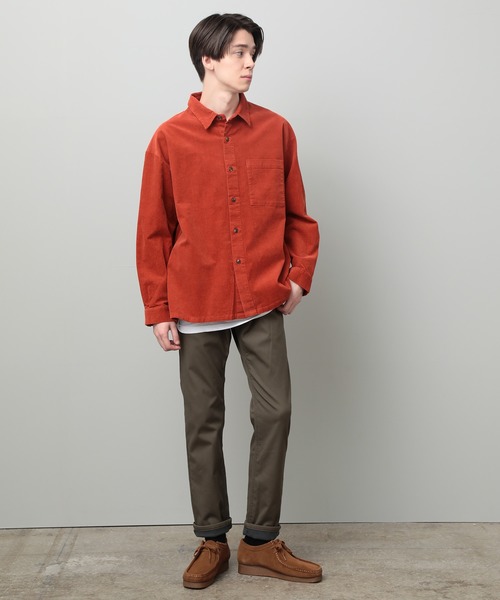 JUNRED（ジュンレッド）の「細コールリラックスシャツ（シャツ/ブラウス・メンズ・ベージュ/ネイビー/レンガ/ベージュ系その他・M/L/LL）」の10枚目の写真