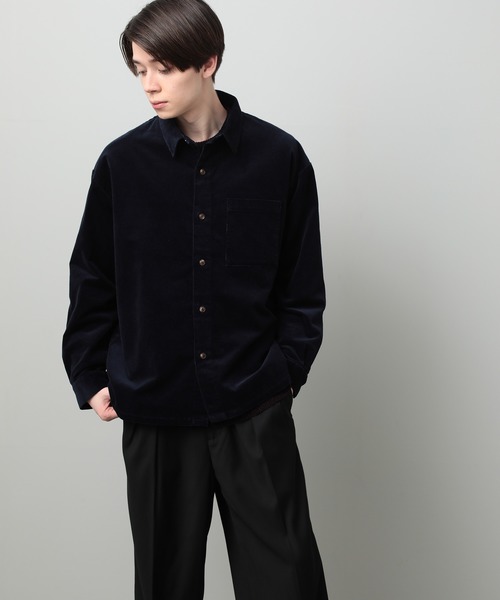 JUNRED（ジュンレッド）の「細コールリラックスシャツ（シャツ/ブラウス・メンズ・ベージュ/ネイビー/レンガ/ベージュ系その他・M/L/LL）」の11枚目の写真