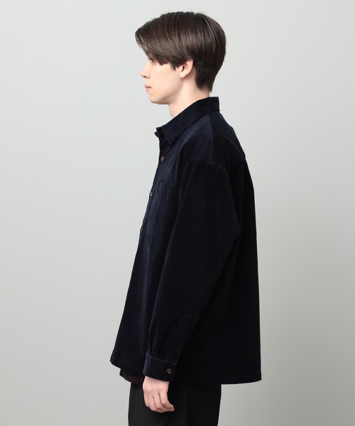 JUNRED（ジュンレッド）の「細コールリラックスシャツ（シャツ/ブラウス・メンズ・ベージュ/ネイビー/レンガ/ベージュ系その他・M/L/LL）」の12枚目の写真