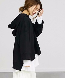 M y u | 裏毛袖広めフードパーカー(パーカー)