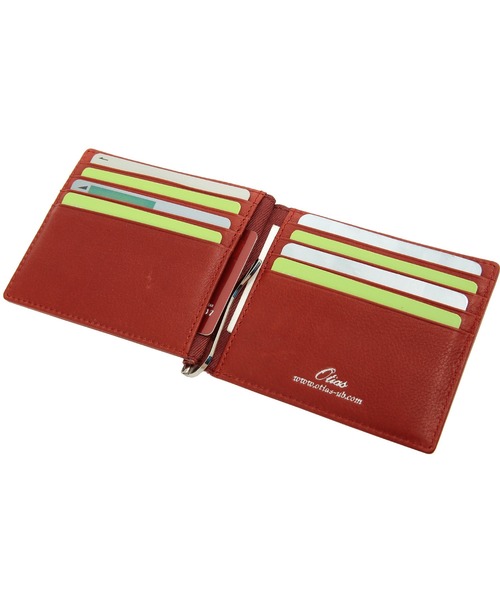 Otias(オティアス)の「オティアス Otias / クロームなめし牛革マネークリップ二つ折り財布(札入れ/マネークリップ・メンズ・ブラック/グレー/ブルー/ネイビー/レッド・FREE)」の13枚目の写真