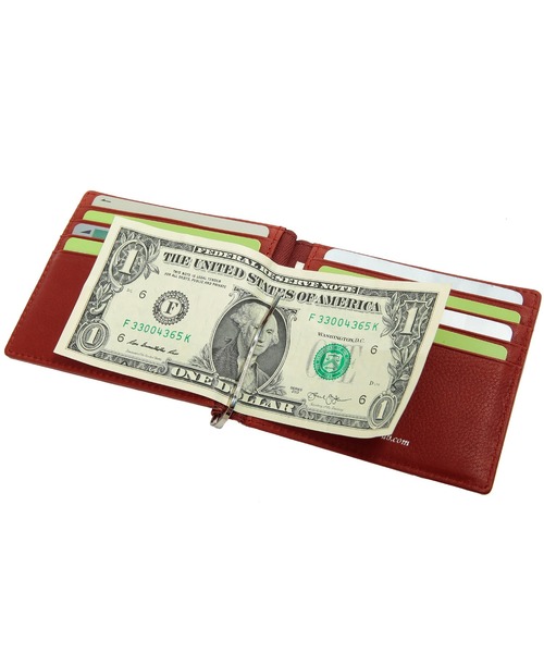 Otias(オティアス)の「オティアス Otias / クロームなめし牛革マネークリップ二つ折り財布(札入れ/マネークリップ・メンズ・ブラック/グレー/ブルー/ネイビー/レッド・FREE)」の14枚目の写真