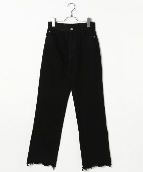 PAGEBOY（ページボーイ）の「サイドスリットジーンズ（デニムパンツ・レディース・ブラック/サックスブルー/インディゴブルー・25inch/26inch）」の8枚目の写真