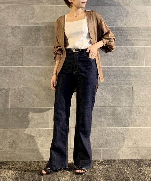 PAGEBOY（ページボーイ）の「サイドスリットジーンズ（デニムパンツ・レディース・ブラック/サックスブルー/インディゴブルー・25inch/26inch）」の15枚目の写真