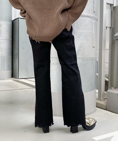 PAGEBOY（ページボーイ）の「サイドスリットジーンズ（デニムパンツ・レディース・ブラック/サックスブルー/インディゴブルー・25inch/26inch）」の18枚目の写真