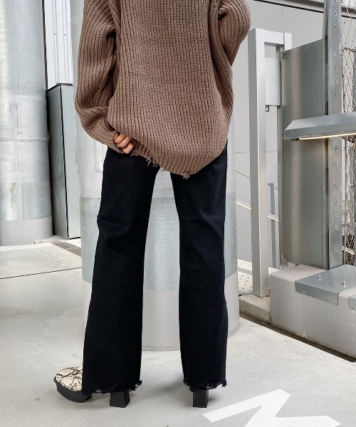 PAGEBOY（ページボーイ）の「サイドスリットジーンズ（デニムパンツ・レディース・ブラック/サックスブルー/インディゴブルー・25inch/26inch）」の20枚目の写真