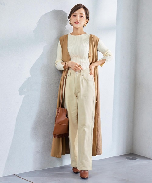 KOBE LETTUCE(コウベレタス)の「【低身長向けSサイズあり】ハイウエストワイドデニムパンツ(デニムパンツ・レディース・ブルー/ライトブルー/ホワイト/ブルー系その他/ブルー系その他2/ベージュ系その他/インディゴブルー/ベージュ/ホワイト系・XS/M/S/X-SMALL/MEDIUM/SMALL)」の5枚目の写真