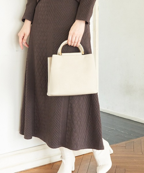 セール 新色追加 Dメタルハンドル2層ミドルトート ショルダーバッグ ショルダーバッグ Rope Picnic ロペピクニック のファッション通販 Zozotown