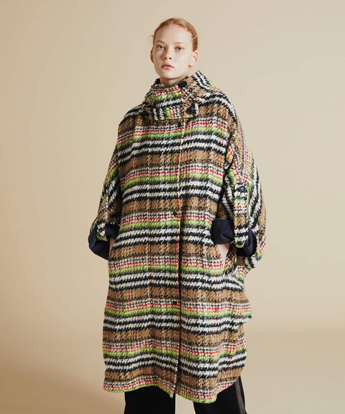 F/CE. （エフシーイー）の「F/CE. CHECK PONCHO (FRENCH FABRIC)/ エフシーイー チェック ポンチョ(フレンチ ファブリック)（ポンチョ・レディース・ベージュ/アイボリー・FREE）」の2枚目の写真