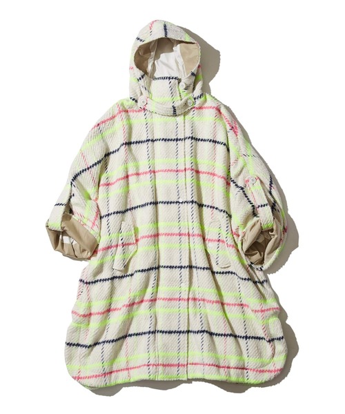 F/CE. （エフシーイー）の「F/CE. CHECK PONCHO (FRENCH FABRIC)/ エフシーイー チェック ポンチョ(フレンチ ファブリック)（ポンチョ・レディース・ベージュ/アイボリー・FREE）」の6枚目の写真