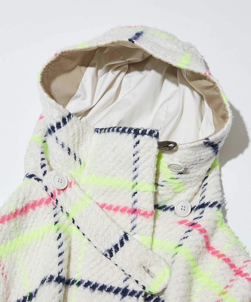 F/CE. （エフシーイー）の「F/CE. CHECK PONCHO (FRENCH FABRIC)/ エフシーイー チェック ポンチョ(フレンチ ファブリック)（ポンチョ・レディース・ベージュ/アイボリー・FREE）」の4枚目の写真