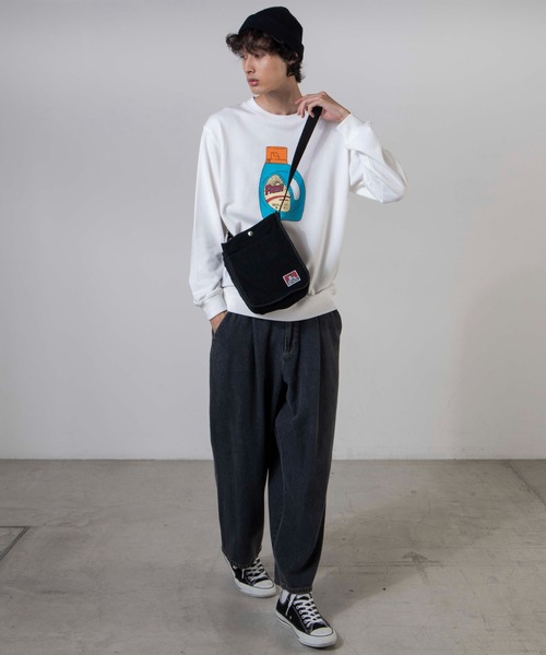 WEGO(ウィゴー)の「WEGO/BEN DAVIS CORDS SHOULDER TOTE(ショルダーバッグ・メンズ・ベージュ/ブラック・FREE)」の3枚目の写真