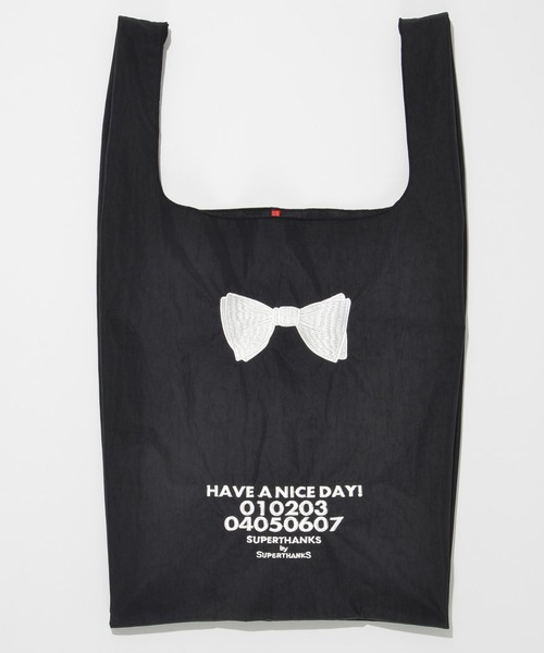 SUPERTHANKS（スーパーサンクス）の「SUPERTHANKS/HAVE A NICE DAY! ECO BAG（エコバッグ/サブバッグ・レディース・ブラック/ホワイト・FREE）」の8枚目の写真