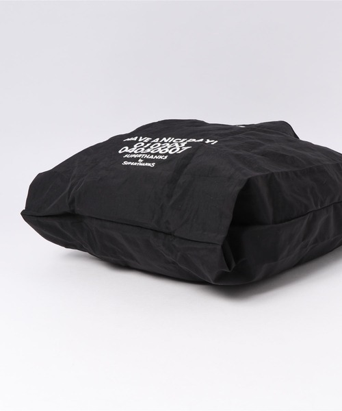 SUPERTHANKS（スーパーサンクス）の「SUPERTHANKS/HAVE A NICE DAY! ECO BAG（エコバッグ/サブバッグ・レディース・ブラック/ホワイト・FREE）」の5枚目の写真