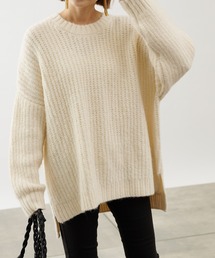 COLONY 2139（コロニートゥーワンスリーナイン）の「ウールストレッチ片畦サイドスリットニットプルオーバー（ニット/セーター）」