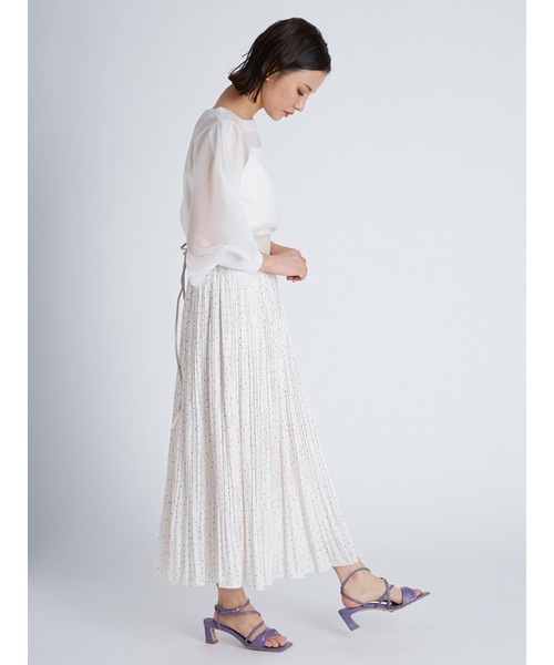 CELFORD　ボタニカルバード　プリーツスカート CELFORD×P.J. REDOUTEコラボ】 Rosa刺繍チュールスカート(SKIRT