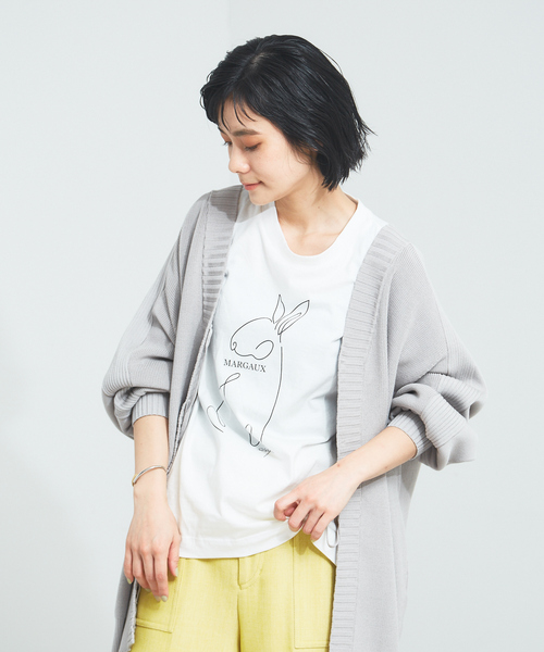 qualite(カリテ)の「【WEB・一部店舗限定】片畔2WAYニットプルオーバー(ニット/セーター・レディース・ホワイト/グリーン/ライトグレー・フリー)」の3枚目の写真