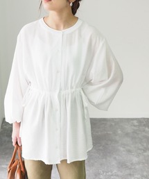 Riberry | ボリューム袖ウエスト絞りシャツ(チュニック)