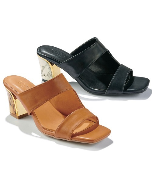 GeeRA(ジーラ)の「ヒールデザインミュール(サンダル・レディース・ブラック/キャメル・SMALL/MEDIUM/LARGE/X-LARGE)」の3枚目の写真