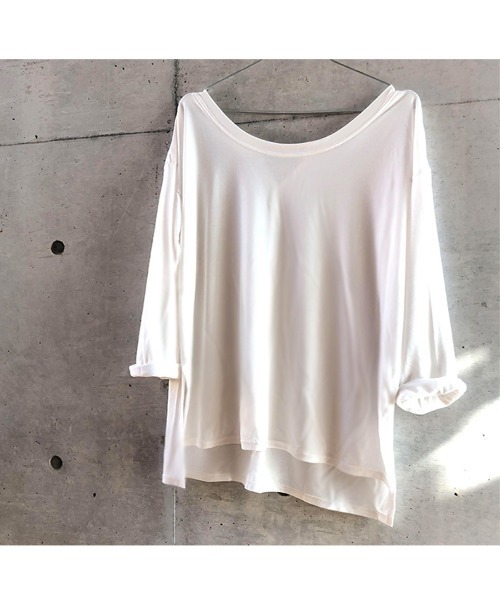 mangata（モンガータ）の「Slit long T-shirt（Tシャツ/カットソー・レディース・ホワイト・FREE）」の7枚目の写真