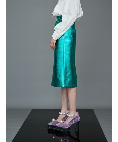 PAMEO POSE(パメオポーズ)の「Metallic Skirt(スカート・レディース・ブラック/シルバー/グリーン・S/M)」の21枚目の写真