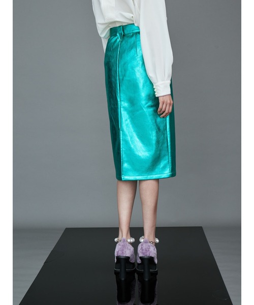 PAMEO POSE(パメオポーズ)の「Metallic Skirt(スカート・レディース・ブラック/シルバー/グリーン・S/M)」の12枚目の写真