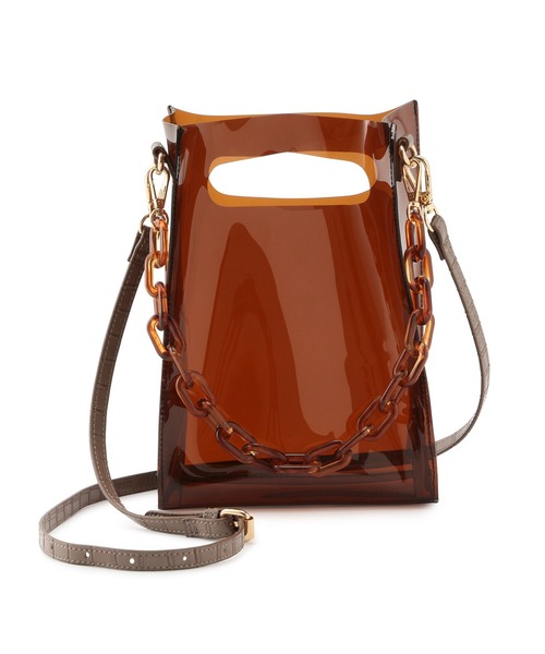 VIS（ビス）の「【10WAY】チェーンクリアバッグ（ショルダーバッグ・レディース・ブラック/ダークブラウン/その他・FREE）」の9枚目の写真