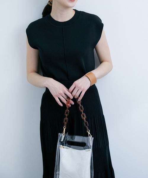VIS（ビス）の「【10WAY】チェーンクリアバッグ（ショルダーバッグ・レディース・ブラック/ダークブラウン/その他・FREE）」の14枚目の写真