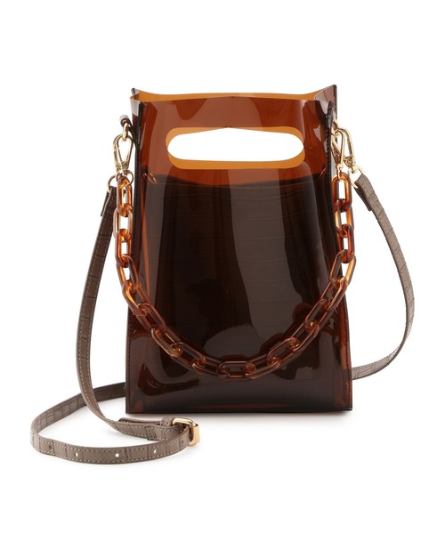 VIS（ビス）の「【10WAY】チェーンクリアバッグ（ショルダーバッグ・レディース・ブラック/ダークブラウン/その他・FREE）」の17枚目の写真